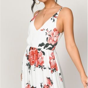 Rose Print Maxi Dress